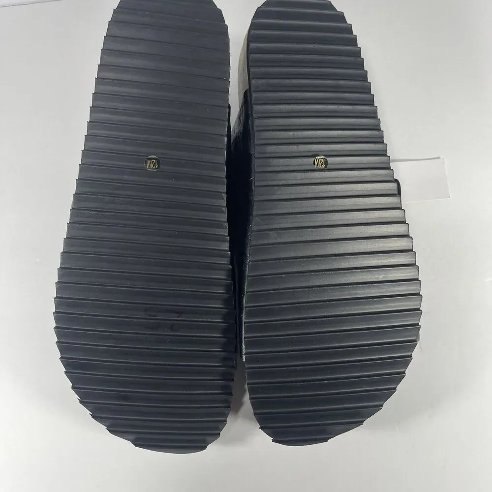 GUESS Men’s Double Strap Slide Sandals Black Logo Embossed Size 12M
